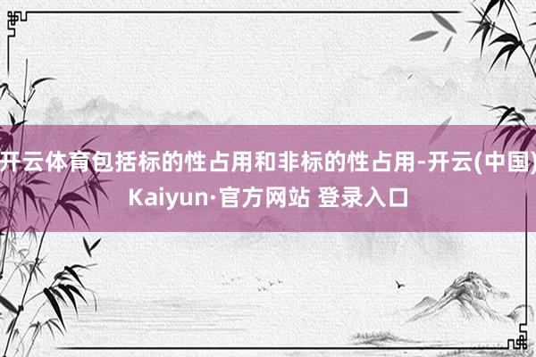 开云体育包括标的性占用和非标的性占用-开云(中国)Kaiyun·官方网站 登录入口