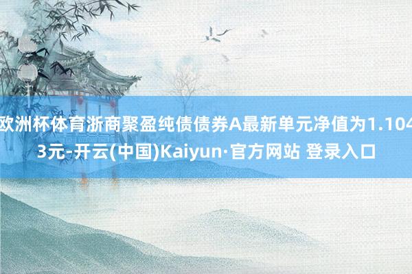 欧洲杯体育浙商聚盈纯债债券A最新单元净值为1.1043元-开云(中国)Kaiyun·官方网站 登录入口