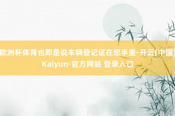 欧洲杯体育也即是说车辆登记证在您手里-开云(中国)Kaiyun·官方网站 登录入口