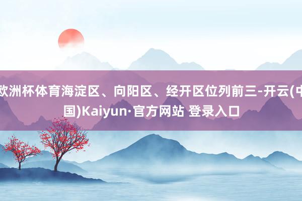 欧洲杯体育海淀区、向阳区、经开区位列前三-开云(中国)Kaiyun·官方网站 登录入口