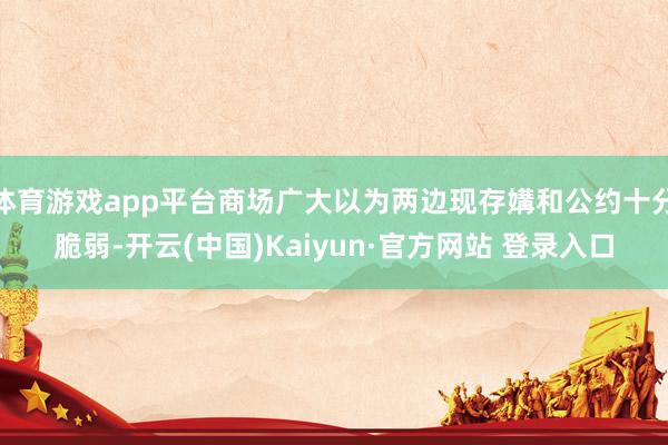 体育游戏app平台商场广大以为两边现存媾和公约十分脆弱-开云(中国)Kaiyun·官方网站 登录入口