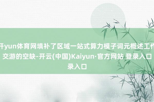 开yun体育网填补了区域一站式算力模子词元概述工作交游的空缺-开云(中国)Kaiyun·官方网站 登录入口